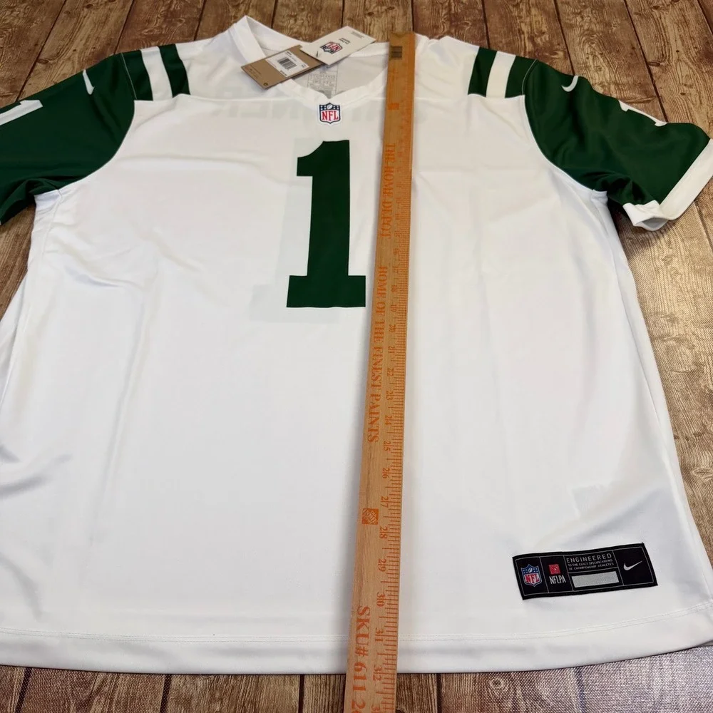 Nike New York Jets Sauce Gardner Jersey Mens XXL White Green Football Sportswear